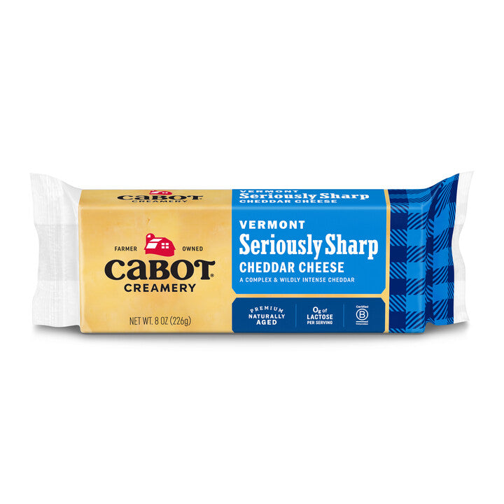 Cabot Seriously Sharp Yellow Cheddar Cheese, 8oz – Agri-Mark, Inc ...