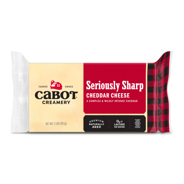 Cabot Seriously Sharp Cheddar Cheese 2lb Agri Mark Inc Corporate Cabot Seriously Sharp Cheddar Cheese 2lb Agri Mark Inc Corporate